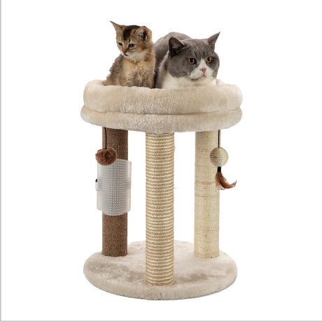 4in1 Small Cat Tree,Scratching Post with Tower Soft Cat Bed