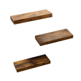 Floating Shelves, Stylish Rustic Wooden Wall Shelves with Invisible Brackets, Versatile