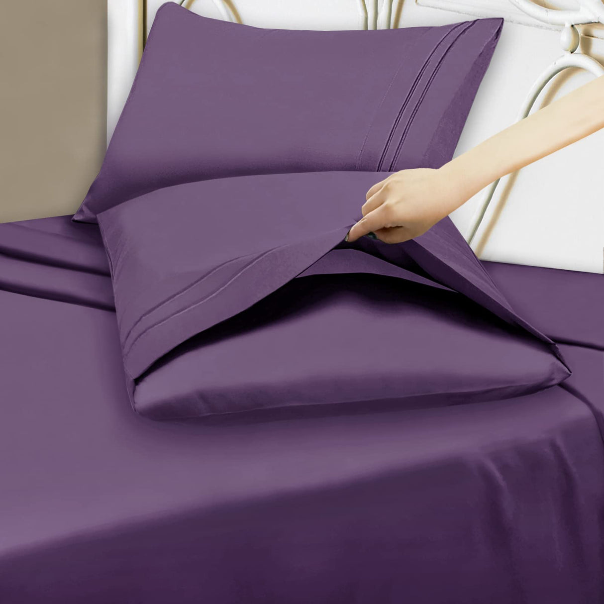 Queen Sheet Set - Hotel Luxury 1800 Sheets & Pillowcase Sets