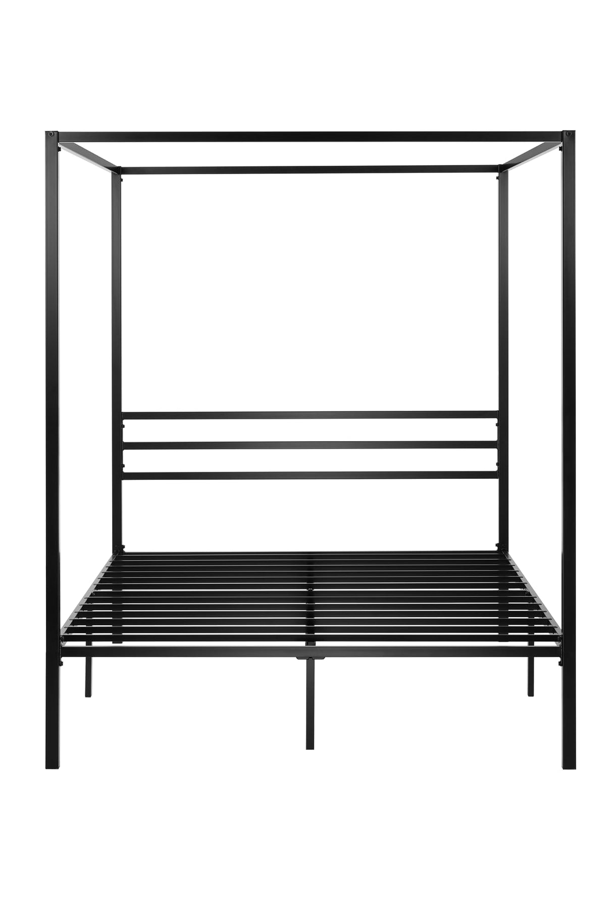 Metal Canopy Bed Frame Queen Size/Mattress Foundation with Metal Slats