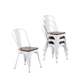 Metal Dining Chair Farmhouse Tolix Style for Kitchen Dining Room