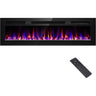 68 Inch Electric Fireplace Recessed and Wall Mounted