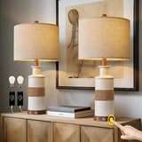 24'' Farmhouse Table Lamp Set of 2 for Bedroom Living Room