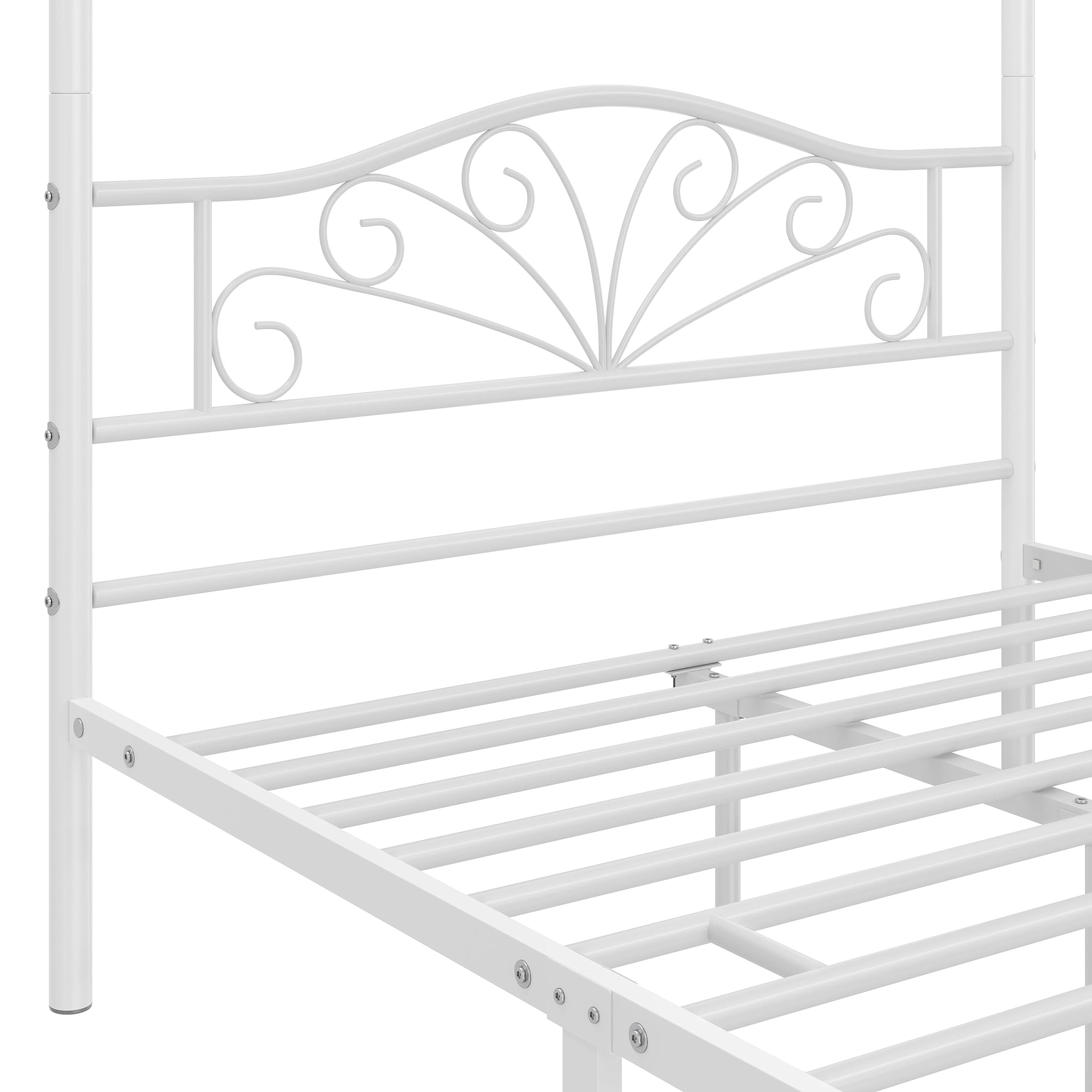 Full Canopy Bed Frames Graceful Scroll Metal Canopy