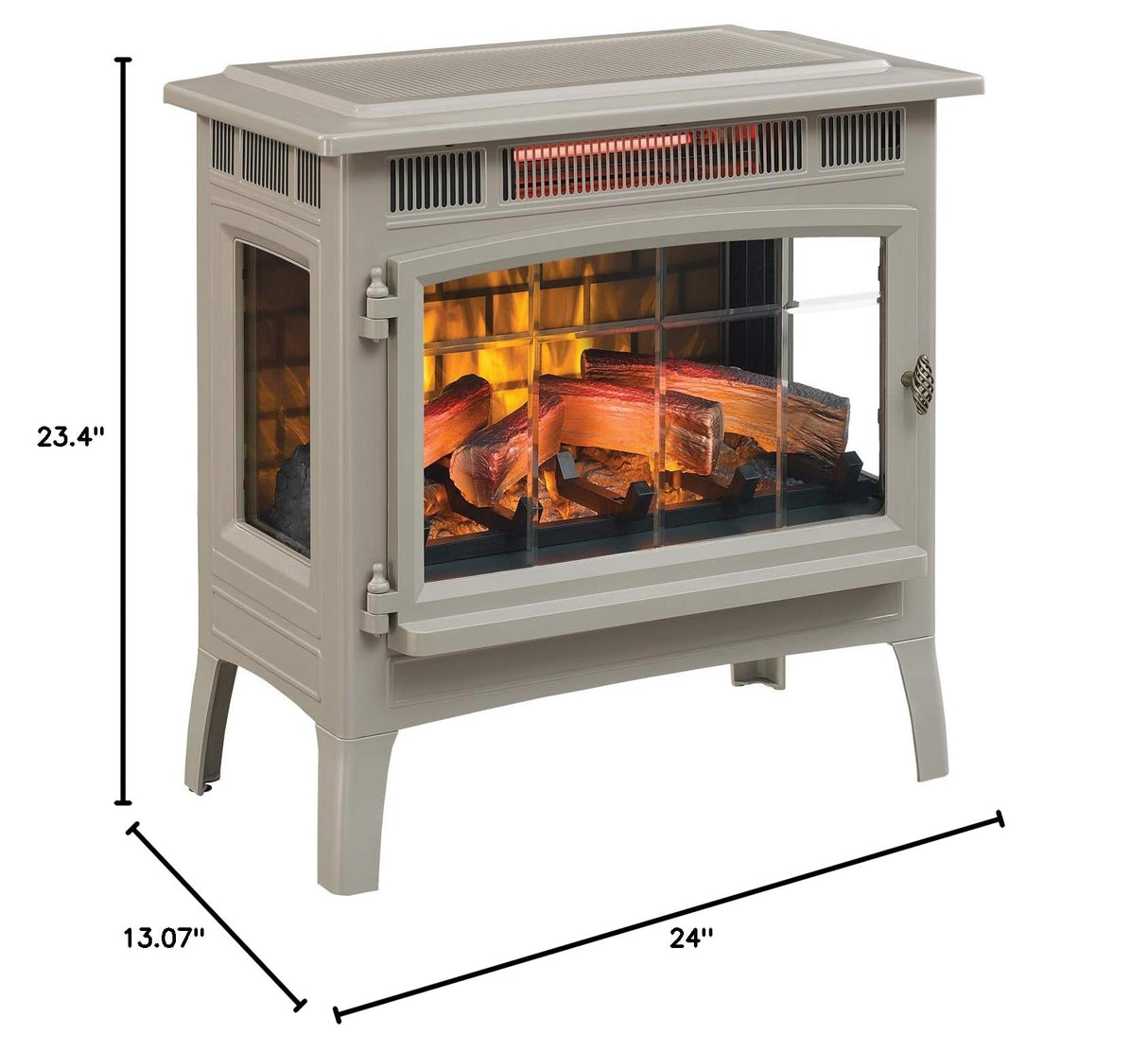 Electric Infrared Quartz Fireplace Stove with 3D Flame Effect