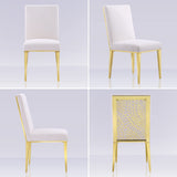 Dining Chairs, Upholstered Dining Chairs and Back Metallic Geometric Design