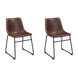 Mid Century Centiar 18.75" Dining Bucket Chair, 2 Count, Black and Brown