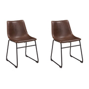 Mid Century Centiar 18.75" Dining Bucket Chair, 2 Count, Black and Brown