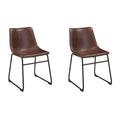 Mid Century Centiar 18.75" Dining Bucket Chair, 2 Count, Black and Brown