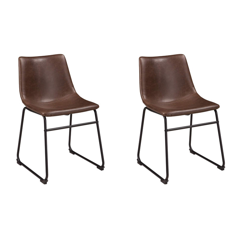 Mid Century Centiar 18.75" Dining Bucket Chair, 2 Count, Black and Brown
