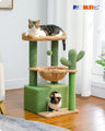 4-in-1 Cactus Cat Tree, 33 Inches Cat Tower for Indoor Cats