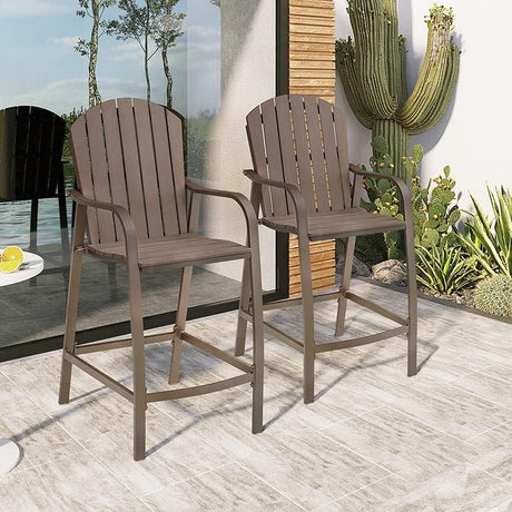 Patio Wood Bar Stools Counter Height Chairs All Weather Furniture