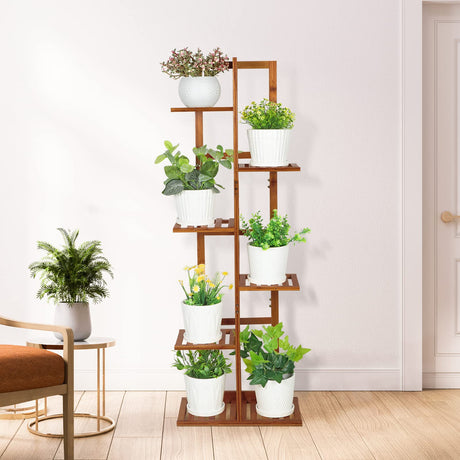 Bamboo Plant Stand, Plant Stands for Indoor Tall Plant Rack 6 Tier Stand