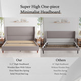 Upholstered Bed Frame Queen Size Platform Bed with Wingback Headboard/No Box