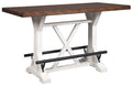 Valebeck Rustic Farmhouse 36" Counter Height Dining Table, Brown & White