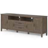 Lev SOLID WOOD 72 Inch Wide Contemporary TV Media Stand in Smoky Brown