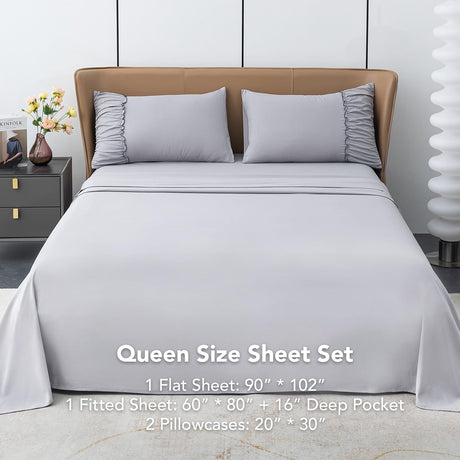 Queen Size Bed Sheets Set 4 Piece 1800 Thread Count Bed Sheets Set