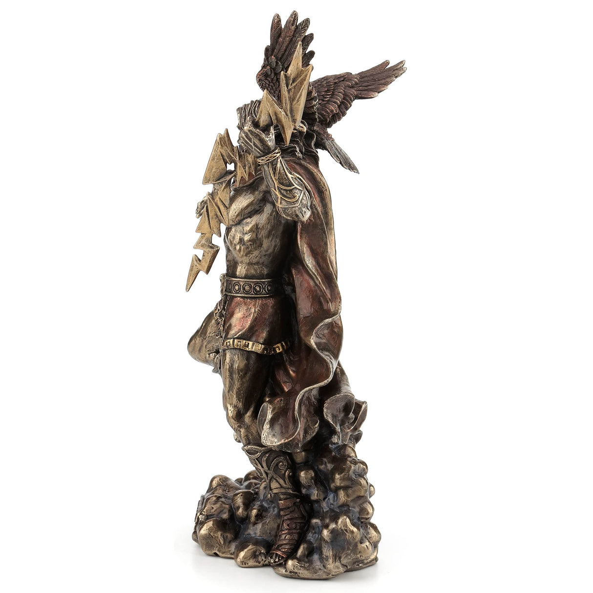 11 3/4" Zeus Greek God Holding Thunderbolt with Eagle Resin Statue