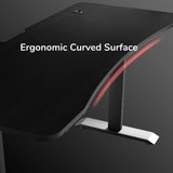 55 Inch Gaming Desk, Heavy-Duty Gaming Computer Table with Fiber Surface