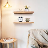 Floating Shelves Wall Mounted Set of 2 - Handcrafted European Pine Natural Rustic