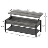 Coffee Table, with Storage Shelf and Hidden Compartment