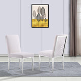 Dining Chairs,Upholstered Dining Chairs and Back Metallic Geometric Design