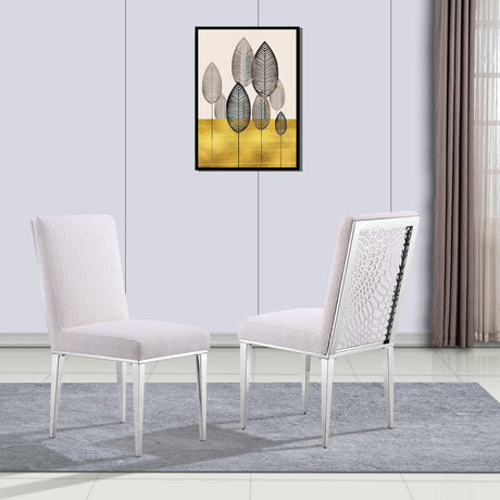 Dining Chairs,Upholstered Dining Chairs and Back Metallic Geometric Design