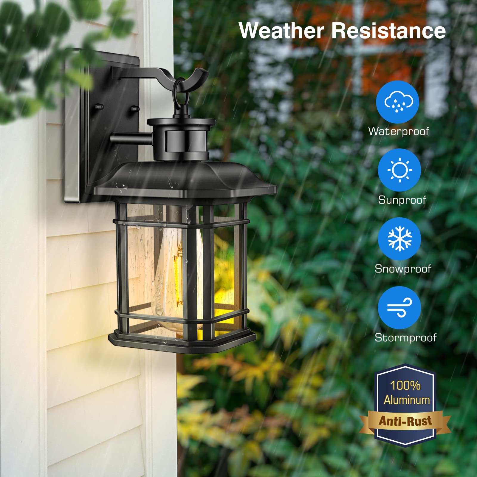 Outdoor Light Fixture With Sensor, Dusk To Dawn Exterior Lights Wall