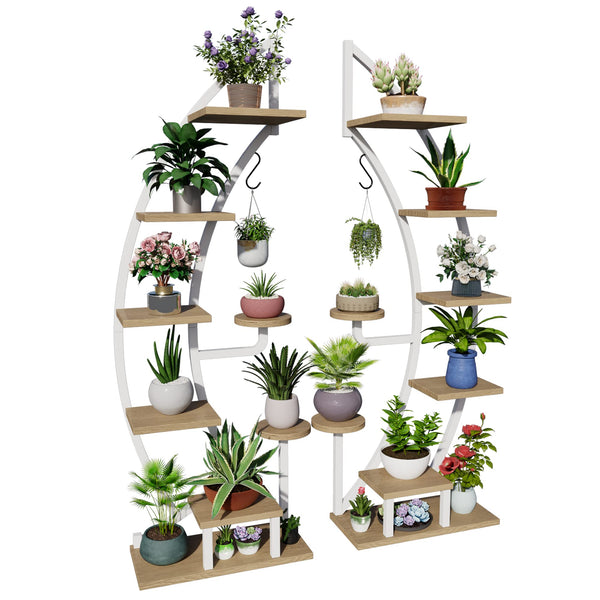 2 Pcs 6 Tier 9 Potted Metal Plant Stand Plant Stands for Indoor Plants Multiple