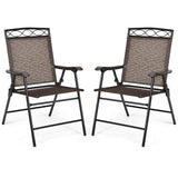 Set of 2 Patio Chairs, Outdoor Folding Lawn Chairs for Beach