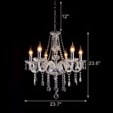 Modern Elegant 6 Lights K9 Crystal Glass Chandelier Pendant Ceiling