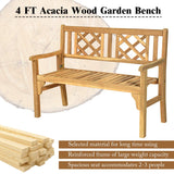 Patio Wooden Bench, 4 Ft Foldable Bench, Two Person Loveseat Chair