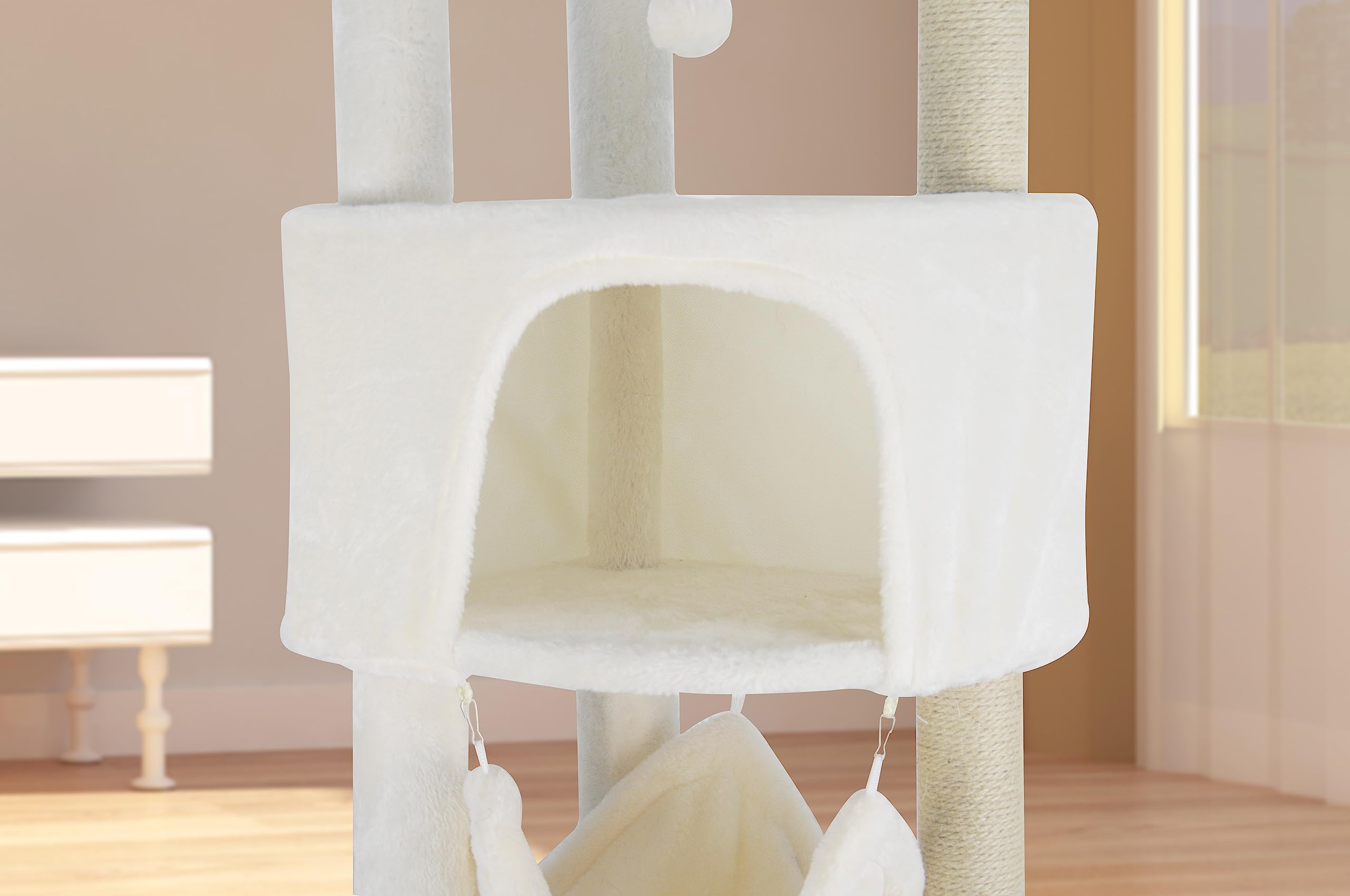 45in Cat Tree Tower with Big Cat Condo for Indoor Cats,Cat Tower Activity Center