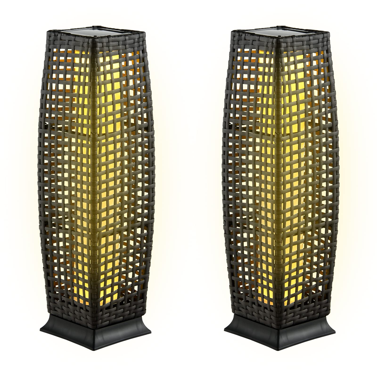2-Piece Outdoor Solar Powered Floor Lamps, IP65 Waterproof  Floor Lamps