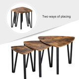 Industrial Nesting Coffee Table, Set of 3 End Tables for LivingRoom