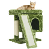 Small Cat Tree for Indoor Cats, Kittens Condo with Scratching Post and Board, Cat Cave