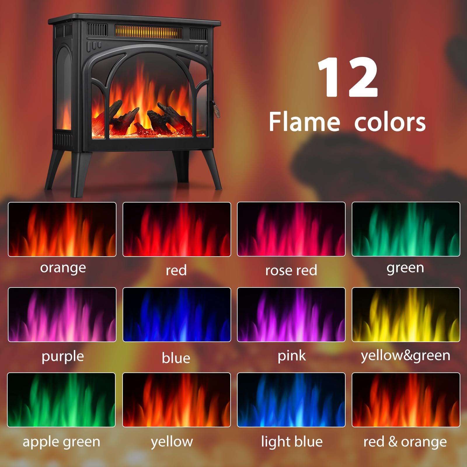 Electric Fireplace Heater Portable Electric Fireplace Stove