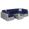 7-Piece Modular Outdoor Sectional Wicker Patio Furniture Conversation Sofa Set