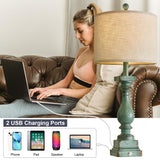 Retro 27" USB Charging Ports A/C 3 Way Dimmable Touch Control