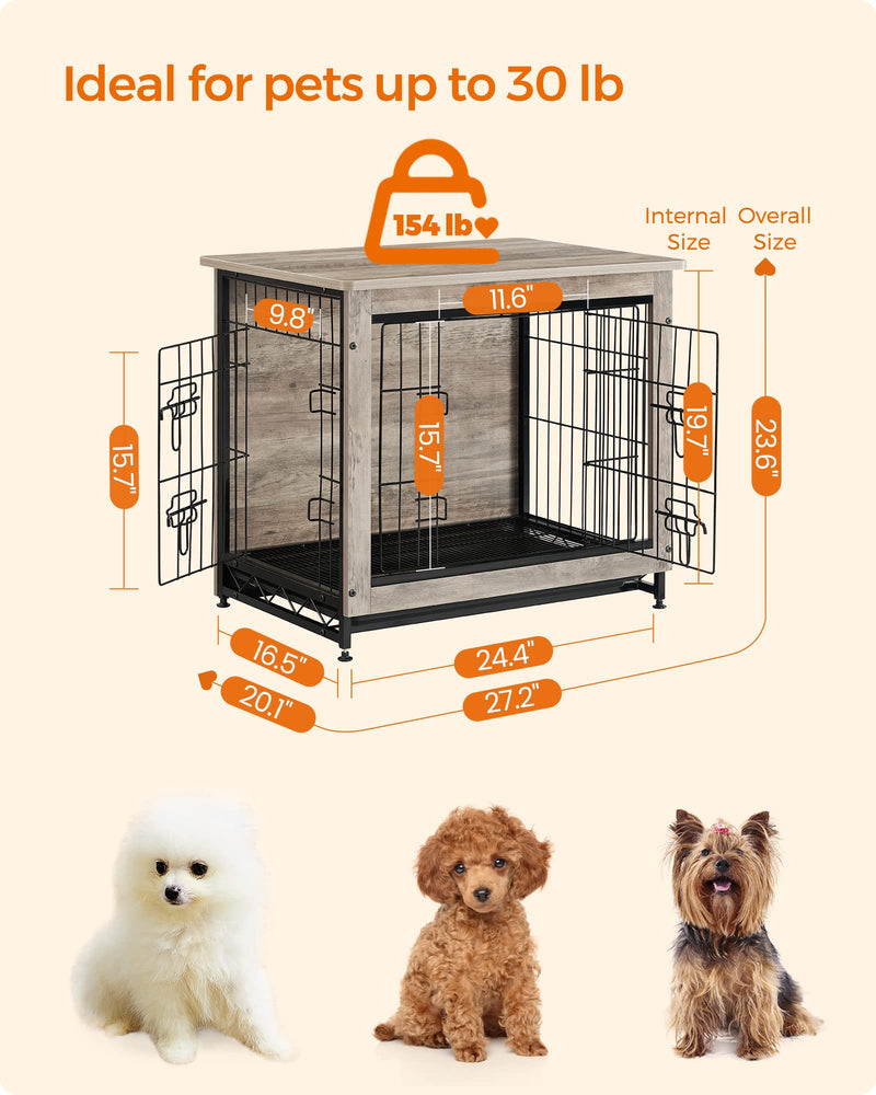 Dog Crate Furniture, Side End Table, Modern Kennel for Dogs ,Heavy-Duty Dog Cage