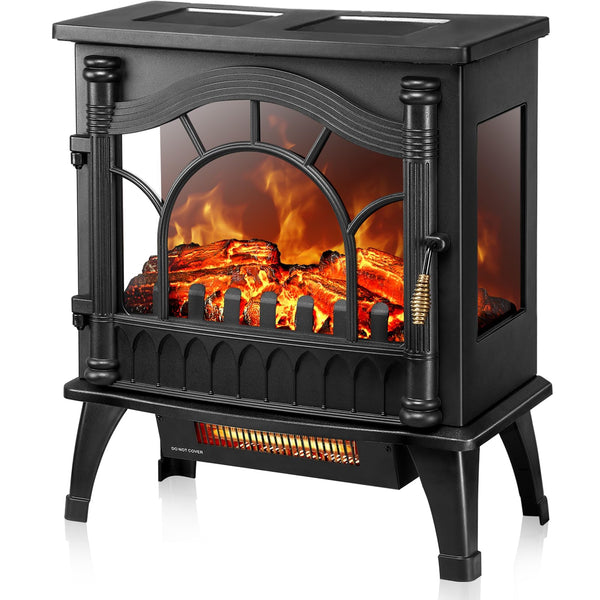 1500W Infrared Fireplace Heater with 3D Realistic Flame