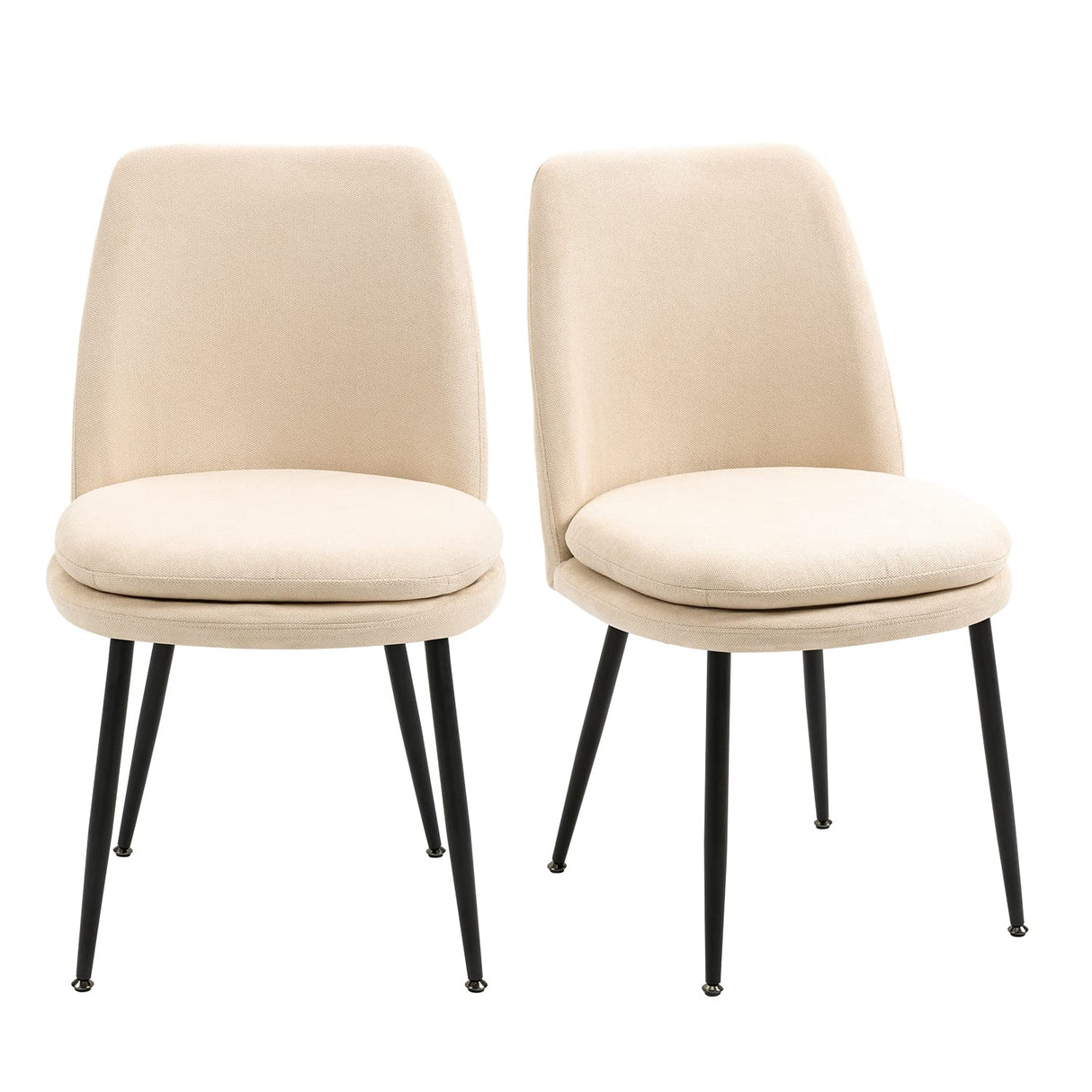 Modern Upholstered Dining Chairs Set of 2 with Seat Cushion