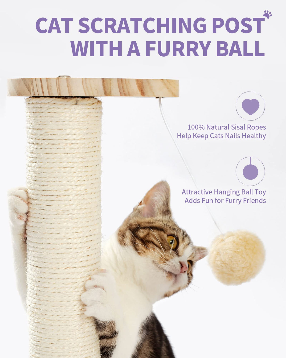 Cat Scratching Post Cat Scratcher Toy Wooden Tw