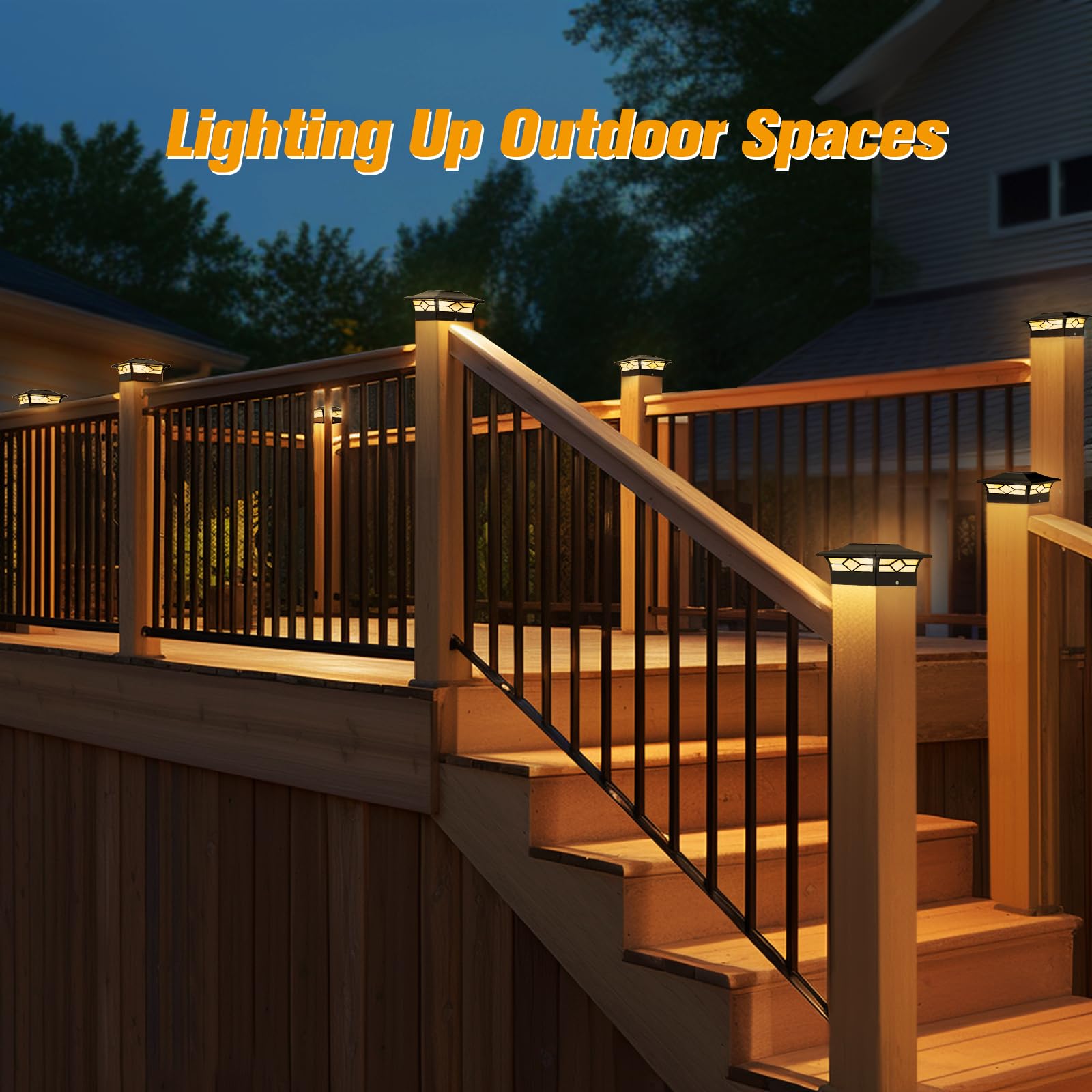 Solar Post Cap Lights 12pack, Waterproof Solar  Deck Fence Post Lights
