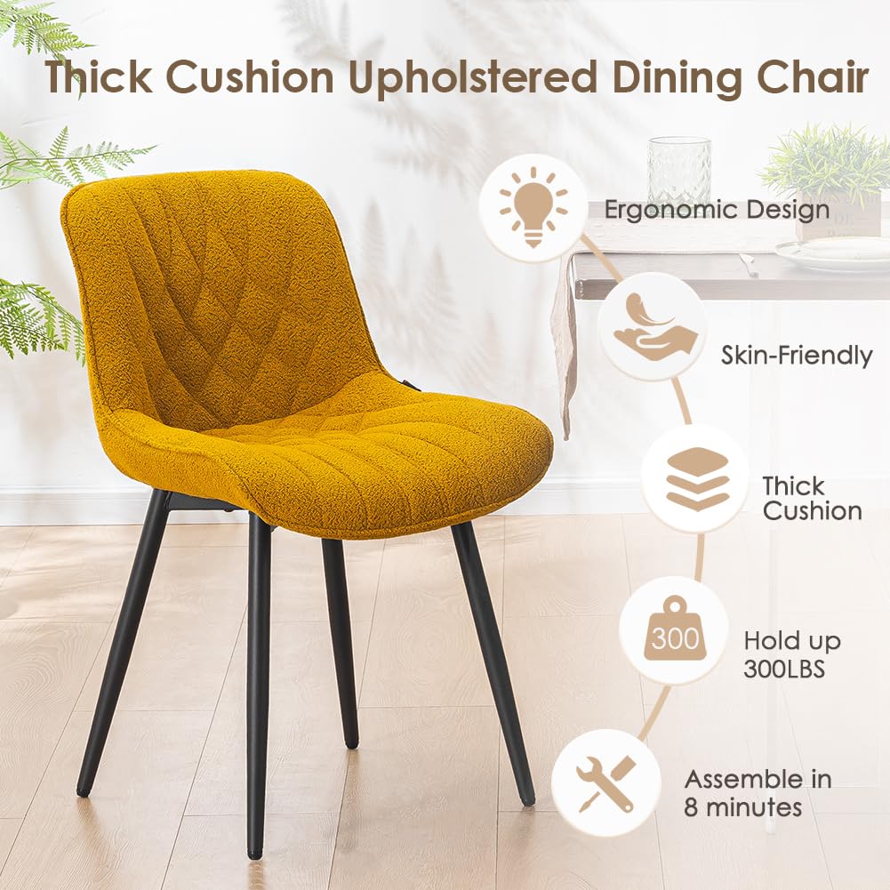 Comfortable Dining Chairs Set of 2,  Modern Kitchen Dining Room Chairs