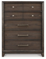 Brueban Transitional Contemporary 5 Drawer Chest with Dovetail Construction