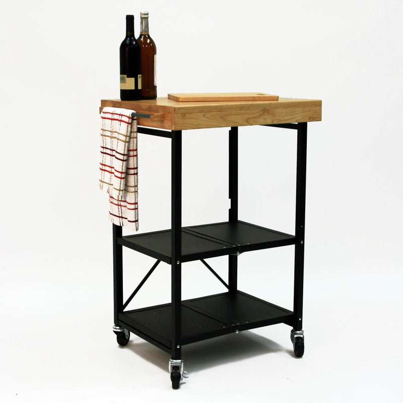 Folding Kitchen Cart on Wheels  for Chefs Outdoor Coffee and Food, Microwave Cart