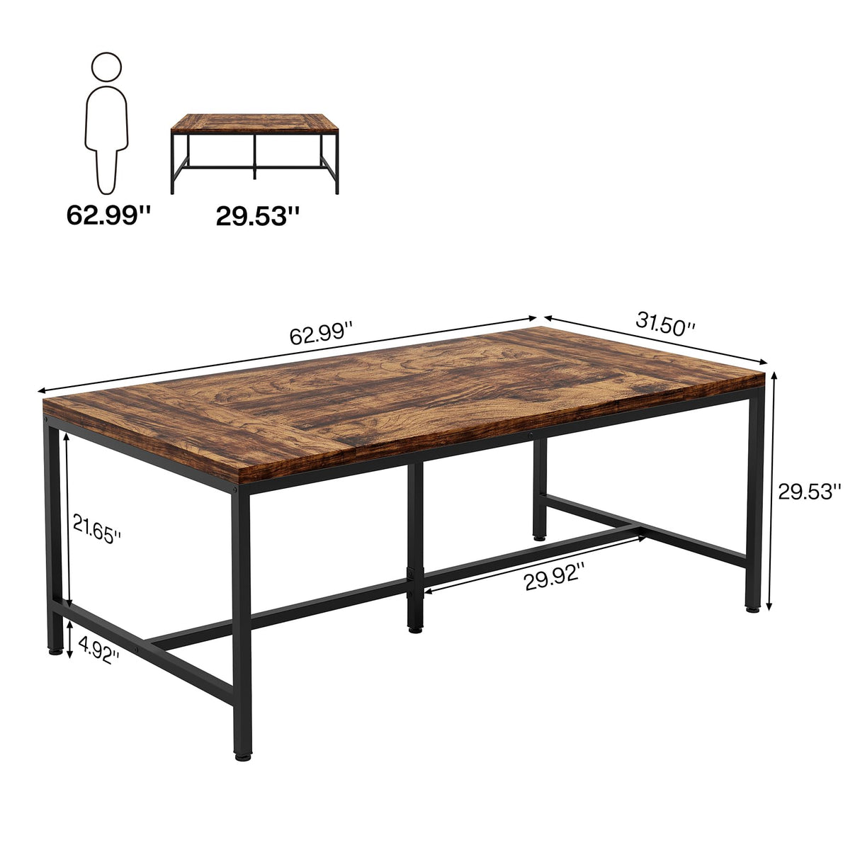 63 Inches Executive Desk Large Computer Desk Office Desk