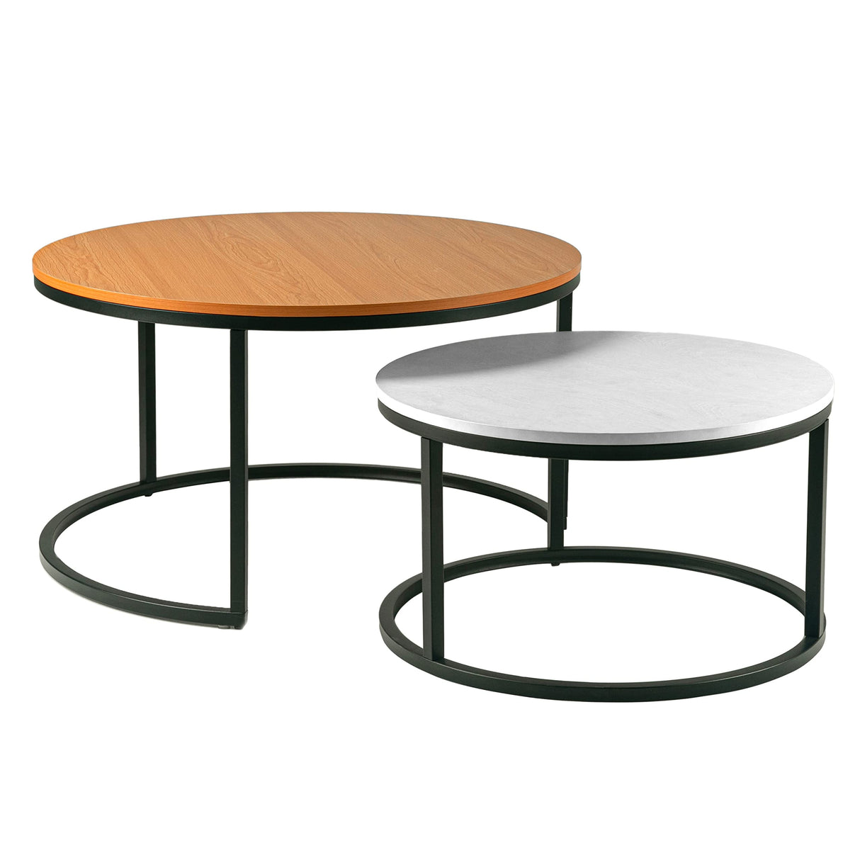 Modern Round Nesting Coffee Tables for Living Room