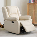 Genuine Leather Recliner Chair with Overstuffed Arm and Back, Soft Living Room Chair Home Theater Lounge Seat